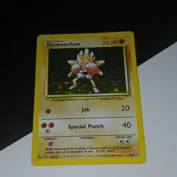 Pokemon Hitmonchan Base Set Holo Rare 70 HP English 7/102 1999 - Image 1