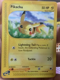 Pikachu 124/165 Expedition Pokemon Card e-Series Vintage WOTC Common - Lp/Vlp - Image 1