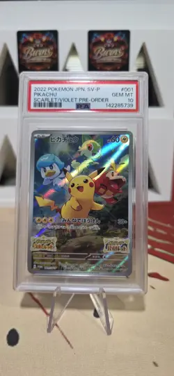 PSA 10 Pikachu 001/SV-P Pokemon SV Promo Japanese 2022 Scarlet/Violet Pre Order - Image 1