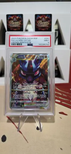 2023 Pokemon Swsh BSP 291 Lucario Vstar Crown Zenith ETB PSA 9 Mint - Image 1