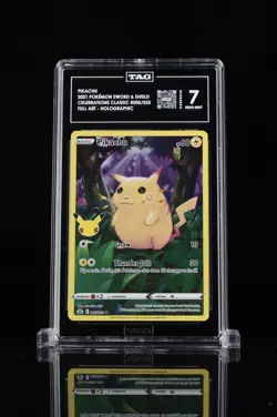 2021 Pokemon Pikachu SWSH Celebrations Classic 005/025 Full Art TAG Near Mint 7 - Image 1