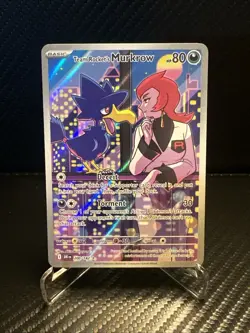 Team Rocket's Murkrow 200/182 Illustration Rare Destined Rivals Pokemon TCG - Image 1