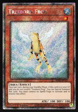 Treeborn Frog (Platinum Secret Rare) RA03-EN161 Yugioh TCG Card NM/M - Image 1