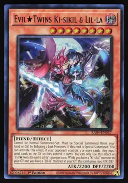 Evil Twins Ki-sikil & Lil-la RA04-EN037 Yugioh TCG Card Super Rare NM - Image 1