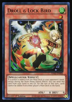 Droll & Lock Bird (Alternate Art) (UR) RA02-EN006 Yugioh TCG Card Ultra Rare NM - Image 1