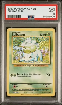 PSA 9 Mint Bulbasaur 001/034 CLV Classic Box Holo Rare Pokemon TCG 2023 - Image 1
