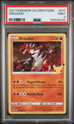 2021 POKEMON CELEBRATIONS #017 GROUDON PSA 9 - Image 1