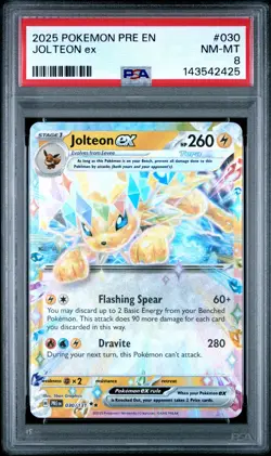 2025 POKEMON PRE EN-PRISMATIC EVOLUTIONS #030 JOLTEON EX PSA 8 - Image 1
