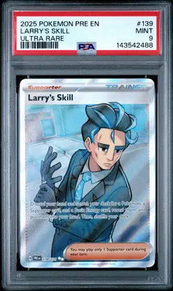 2025 POKEMON PRE EN-PRISMATIC EVOLUTIONS ULTRA RARE #139 LARRY'S SKILL PSA 9 - Image 1
