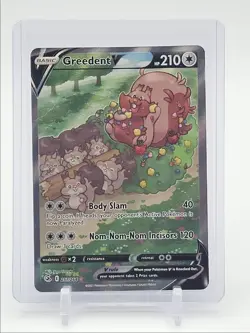 GREEDENT 2021 POKEMON SWORD & SHIELD FUSION STRIKE ULTRA RARE 257/264 Q2283 - Image 1