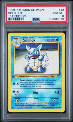 1999 POKEMON GERMAN 1ST EDITION #42 SCHILLOK PSA 8 - Image 1