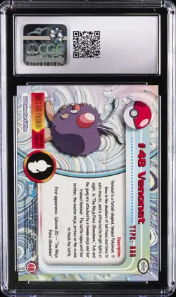 1999 POKEMON TOPPS SERIES 1 FIRST PRINT SILVER FOIL #48 VENONAT CGC 9 - Image 2