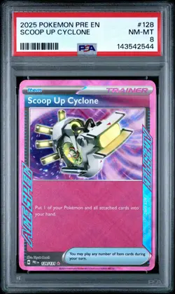 2025 POKEMON PRE EN-PRISMATIC EVOLUTIONS #128 SCOOP UP CYCLONE PSA 8 - Image 1