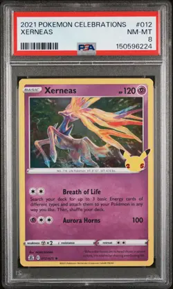 2021 POKEMON CELEBRATIONS #012 XERNEAS PSA 8 - Image 1