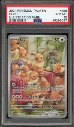 Pokemon Eevee Twilight Masquerade Illustration Rare #188 PSA 10 Gem Mint - Image 1