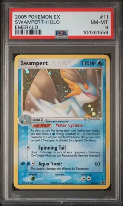 2005 POKEMON EX EMERALD #11 SWAMPERT-HOLO PSA 8 - Image 1