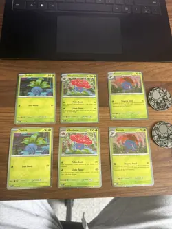 Lot of 2 Pokemon TCG Oddish 001 Gloom 002 & Vileplume 003 Cosmo Holo Promo &coin - Image 1