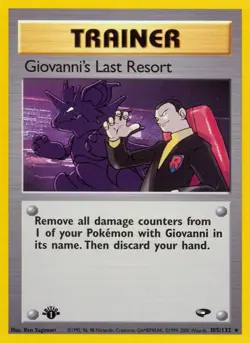 2000 Pokemon TCG: Gym Challenge - Giovanni's Last Resort - 1st Edition - NM - Image 1