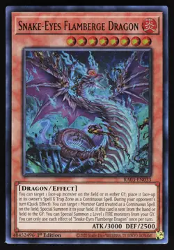 Snake-Eyes Flamberge Dragon RA03-EN033 Yugioh TCG Card Super Rare VLP - Image 1
