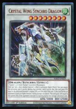 Crystal Wing Synchro Dragon (PUR) RA02-EN029 Yugioh TCG Prismatic Ultimate Rare - Image 1