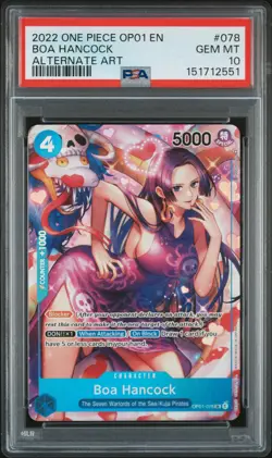 2022 ONE PIECE OP01-ROMANCE DAWN ALTERNATE ART #078 BOA HANCOCK PSA 10 - Image 1