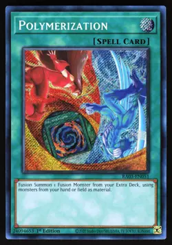 Polymerization (B) (HERO Art) (Secret Rare) RA03-EN051 Yugioh TCG Card NM - Image 1