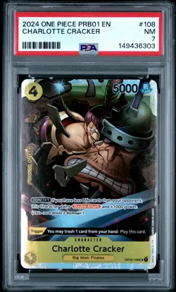 2024 ONE PIECE PRB01-PREMIUM BOOSTER #108 CHARLOTTE CRACKER PSA 7 - Image 1