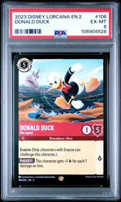 2023 DISNEY LORCANA EN 2-RISE OF THE FLOODBORN DONALD DUCK - NOT AGAIN! PSA 6 - Image 1
