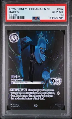 2025 DISNEY LORCANA WHISPERS IN THE WELL ICONIC HADES LOOKING FOR A DEAL PSA 10 - Image 1