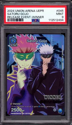 2024 Union Arena Release Event Winner Satoru Gojo #45 PSA 9 MINT - Image 1