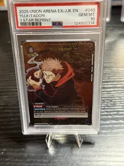 Union Arena TCG Yuji Itadori Alt Art Holo PSA 10 Gem Mint Jujutsu Kaisen CCG - Image 1