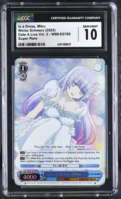 Weiss Schwarz GRADED In a Dress Miku Date A Live Vol.2 SR 10 CGC ENGLISH - Image 1