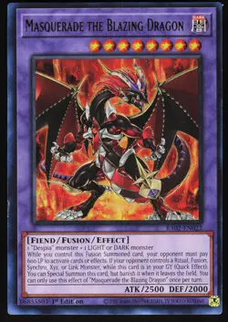 Masquerade the Blazing Dragon (UR) RA02-EN022 Yugioh TCG Card Ultra Rare NM - Image 1