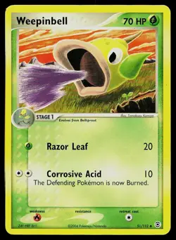 Pokemon Card FireRed & LeafGreen Weepinbell 51/112 Uncommon Komiya - Image 1