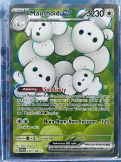 Pokemon TCG Maushold EX 233/182 --Full Art Ultra Rare Holo Card Paradox Rift - Image 1