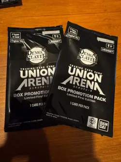 2 x Union Arena TCG Trading Card Demon Slayer Box Promotion Pack Sealed English - Image 1
