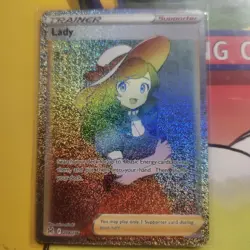 ERROR DOUBLE INK RAINBOW LADY 208/196 HOLO TRAINER CARD LOST ORIGIN - Image 2