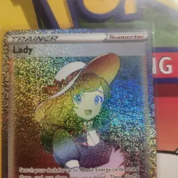 ERROR DOUBLE INK RAINBOW LADY 208/196 HOLO TRAINER CARD LOST ORIGIN - Image 5