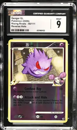 CGC 9 MINT Gengar Gl 40/111 Reverse Holo Rising Rivals Pokemon Card - Image 1