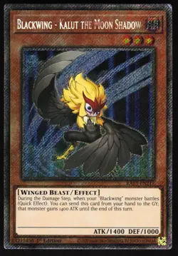 Blackwing - Kalut the Moon Shadow Platinum Secret Rare RA03-EN217 Yugioh TCG NM - Image 1
