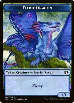 X 1 Faerie Dragon Token NM-M AFR 004 MTG Magic The Gathering - Image 1