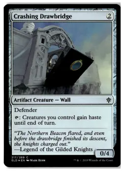 MTG Foil Crashing Drawbridge - Throne of Eldraine Moderately Played English - Image 1