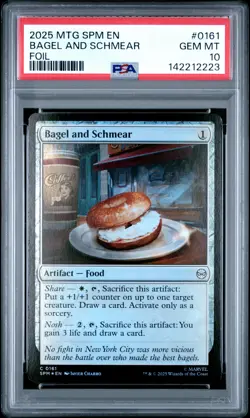 2025 MAGIC THE GATHERING MARVEL'S SPIDER-MAN FOIL #0161 BAGEL AND SCHMEAR PSA 10 - Image 1