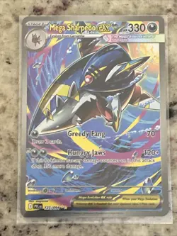 Mega Sharpedo ex 127/094 Special Illustration SIR Pokemon Phantasmal Flames NM - Image 1