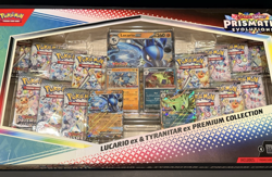 Pokemon Prismatic Evolutions Lucario & Tyranitar Ex Premium Collection 189018 - Image 2