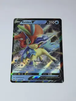 Keldeo V MISCUT ERROR 053/202 Pokemon Sword & Shield Base Set Ultra Rare Card NM - Image 1