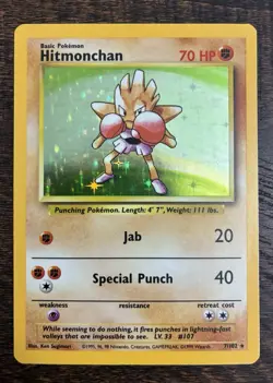 Pokemon TCG Hitmonchan Holo Rare Card Base Set - Image 1