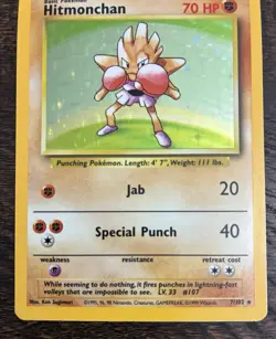 Pokemon TCG Hitmonchan Holo Rare Card Base Set - Image 3