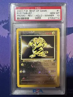 Pokemon Electabuzz Holo Promo #1 Best of Game Winner, PSA 10 Gem Mint - Image 1