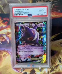 Pokemon PSA 10 GENGAR EX #34 XY Phantom Forces - Image 1